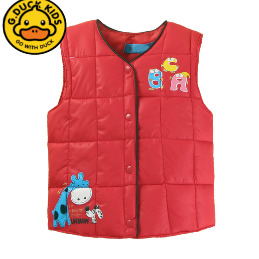 Disney (Disney) 100-160 size children's winter down cotton vest for boys and girls, versatile warm cotton vest for indoor and outdoor wear, royal blue, size 140, recommended 120-130 cm