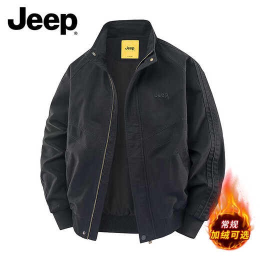 Jeep (JEEP) American genuine American cotton work jacket top men's spring and autumn trendy brand assault flying windbreaker jacket autumn and winter black - stand collar regular shopping mall same style XL suitable for 145Jin Jin equals about 0.5kg