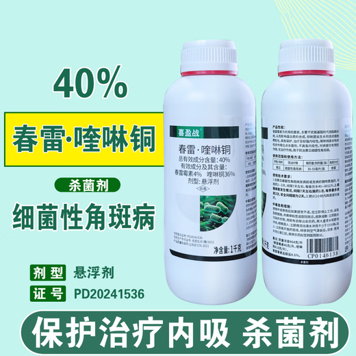 40% Kasugamycin Copper Fungicide Pesticide Cucumber Bacterial Angular Spot Kasugamycin Quinolinon 500g*10 bottles
