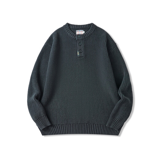 MR.25 Knitted Sweater Men's 2025 Autumn and Winter New Thick Warm Henry Shirt Lazy Style Pullover Bottoming Shirt Men's Black XL