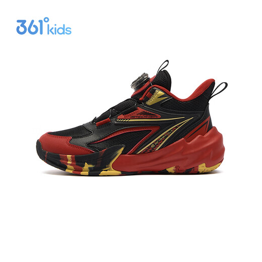 361 surprise children's basketball shoes 26 spring men's and older children's practical fast elastic wear-resistant knob buckle sports shoes black 34