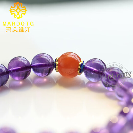 MARDOTG Brazilian Amethyst Bracelet Crystal Buddha Bead Bracelet Gift for Women