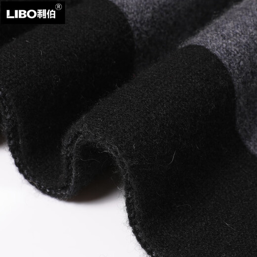 Lieber Cashmere Scarf Men's Winter High-end Solid Color Versatile Thickened Warm Knitted Wool Scarf Men's Birthday Gift Black