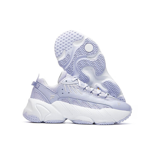 FILA ADE fabric casual running shoes for women, purple and white 37.5