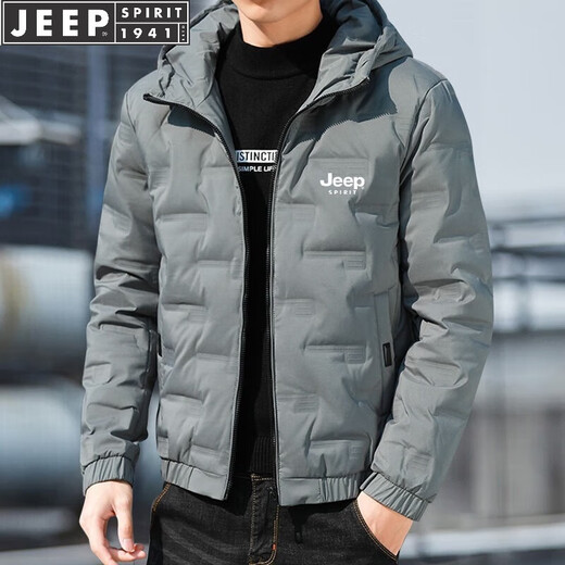 Jeep Spirit Ropa de algodón Jeep Ropa de pan para hombres Manga larga Jacket de invierno Invierno Invierno Ropa de algodón Top Grey XL (120Jin [Jin es igual a 0.5 kg] -135Jin [Jin es igual a 0.5 kg])
