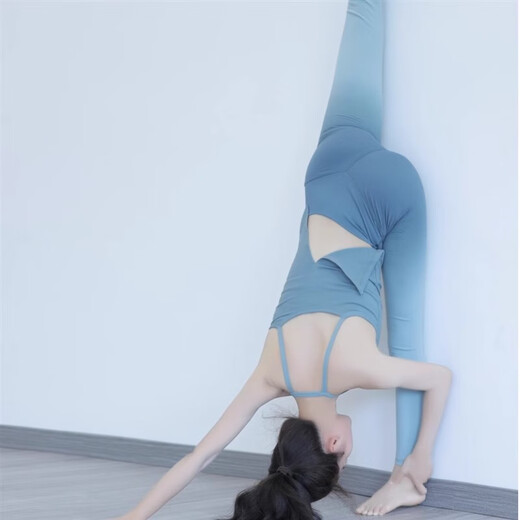 Gradient color nude slimming yoga pants, high waist, tummy control, butt lift, breathable Pilates fitness running sports women, sea salt gray S 80Jin Jin is equal to 0.5kg -100Jin Jin is equal to 0.5kg