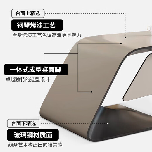 Simple, modern and fashionable CEO, manager and supervisor desk, executive desk, Internet celebrity white paint boss desk, boss desk, 1.6m boss desk (short cabinet on the left)