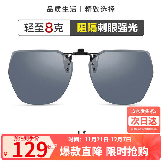 Helen Keller sunglasses clips for men and women, geometric large frame clips, special myopia sunglasses clips for driving HP823C2