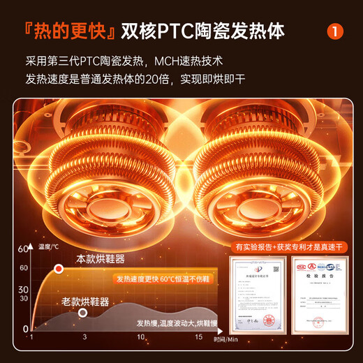 Xiaomi (MI) ecological chain same model household shoe dryer deodorization, sterilization and disinfection new fully automatic shoe dryer shoe drying artifact white - top version five-fold sterilization and deodorization - intelligent five-speed