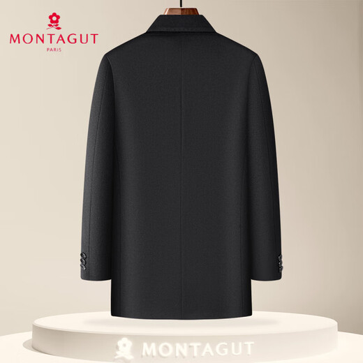 Montagut Wool Silk & Goose Down Warm Winter Men's Woolen Coat Thickened Warm Goose Down Jacket Dark Gray M /48