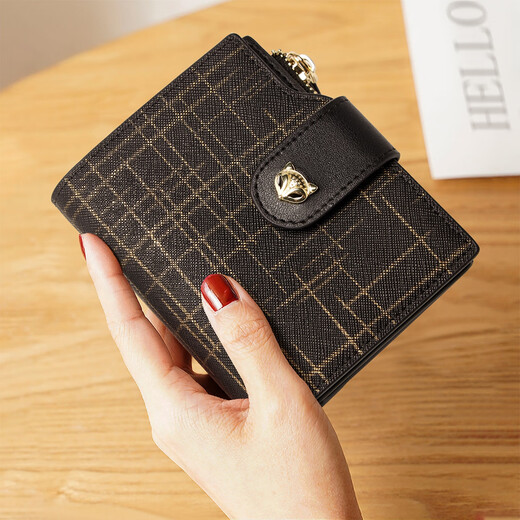 Golden Fox (FOXER) cowhide women's wallet large capacity short card holder wallet wallet clutch bag light luxury girlfriend birthday gift