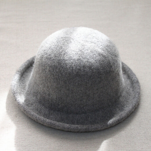 Age-reducing curled small ball top hat for women solid color wool basin hat fisherman hat dome versatile Korean version black adjustable