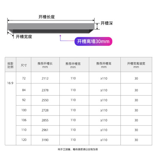 鲸米（JINGMI）嵌入式投影幕布TG1悬浮天花极白光子幕布100英寸16:9电动升降联动家用全隐藏投影仪幕布