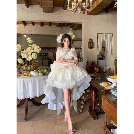 COMIC SOUL fugitive princess evening dress for women 2025 new style small student 18th birthday adult ceremony tutu skirt super fairy white bow full set XS dress is too small please consult customer service