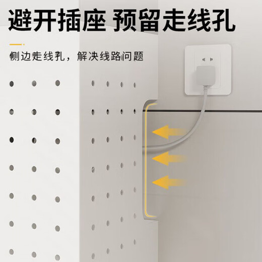 DEATKN German Gas Water Heater Pipe Cover Decorative Perforated Board Kitchen Wall Cover Boiler Stove Storage Rack White - Width 35 Height 40 Depth 17 Free Storage Set