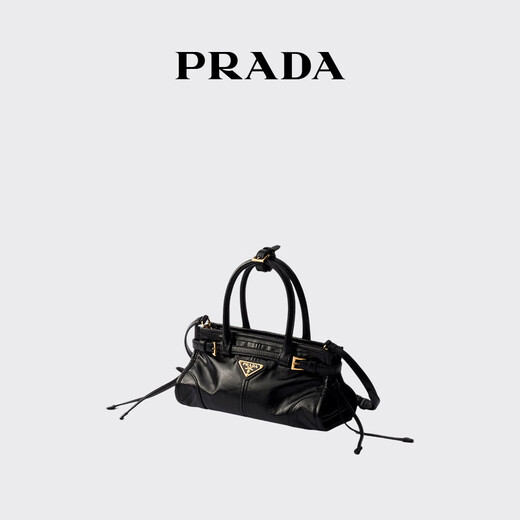 PRADA/Prada gift women's Prada Bonnie mini cow leather handbag shoulder bag black