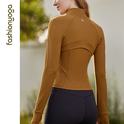 Fansheng Yoga Running Fitness Clothing für Frauen Schlankes, mit langärmeleres, langärmelige, nackte elastische Sportjacke Jacke Strickjacke FC12858 Nude White S