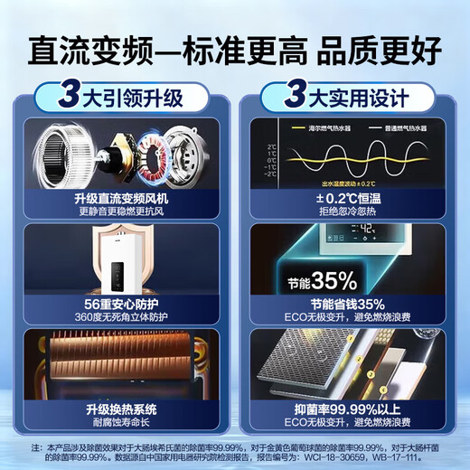 Haier produces Commander 16-liter natural gas water heater OCC door-to-door installation, national subsidy, household constant temperature water and gas dual adjustment, wind resistance and anti-freeze 16LS1D