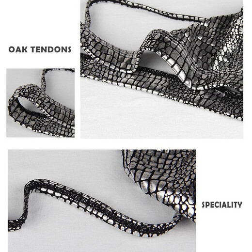 Men's sexy double thong low waist polyester snake print fabric large bag hollow briefs gold 2XL