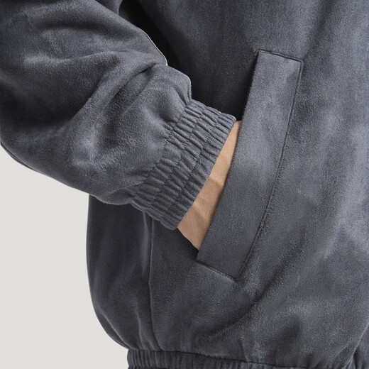 Adidas new Chinese style comfortable loose sports jacket coat for men and women autumn and winter new Adidas clover dark gray L