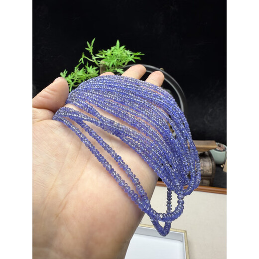 Fat Donglai same style tanzanite necklace high pallet bead color crystal rod 2.5-3.6 mm 41 cm about P333-2# tanzanite necklace semi-finished product without buckle