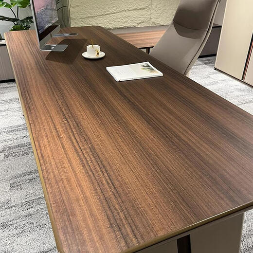 Aesthetic school new Chinese style solid wood desk North American walnut light luxury high-end executive desk modern simple boss desk size customization (contact customer service)
