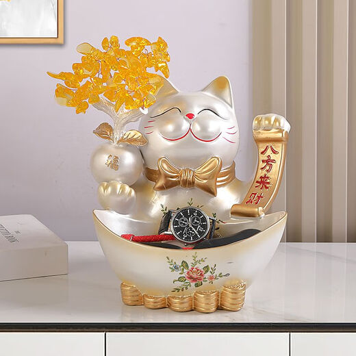 Pupan Pupan Creative Lucky Cat Storage Doorway Porch Shoe Cabinet Key Storage Deer Ornaments Living Room Desktop Remote Control Fulu Lucky Cat Storage Piggy Bank Gold