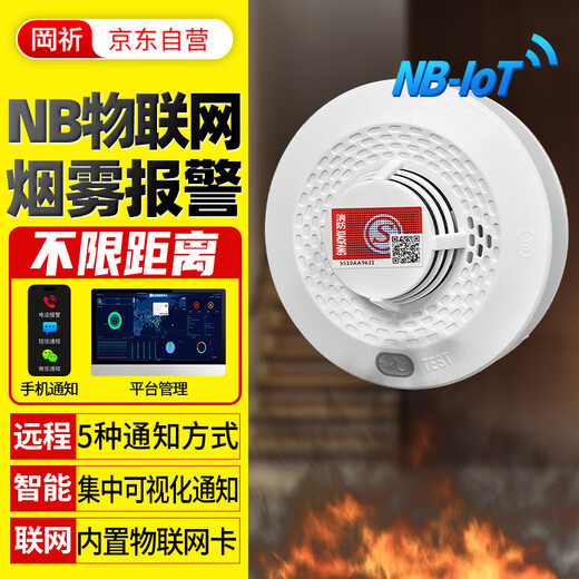 Gangqi YJ-102B Telephone Notification Wireless Fire Smoke Alarm Free Wiring Free WiFi Networking Remote Connection Mobile Phone NB Smoke Alarm Fire Special Home Commercial Battery Model