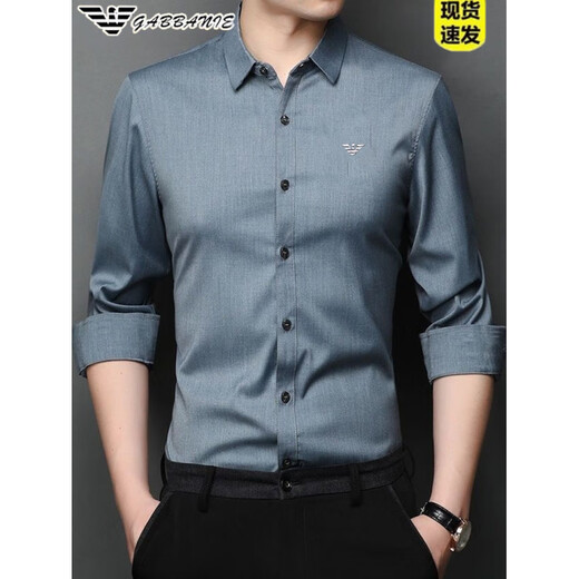 ARMANI EXCHANGE Armani men's long-sleeved shirt spring and autumn brand business inch clothing high-end casual men's base GA/82162 black XL 180/96A