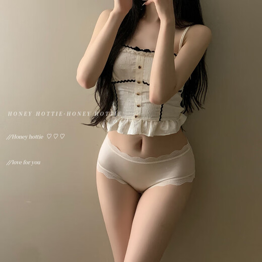 Universal Lace Secret French Pure Desire Girl Underwear Sexy Lace Edge Breathable Low Waist Briefs Gray 12% off for purchases of 5 pieces XL