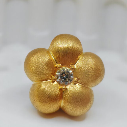 18K gold diamond flower pendant for girlfriend camellia necklace female birthday gift fashion pendant for Valentine's Day yellow K chain