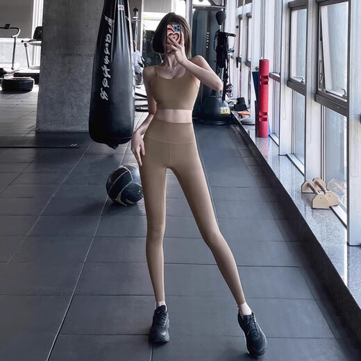 LI NING Li Ning Flagship Store Sports Suit Women's 2025 New Spring and Autumn Beautiful Yoga Wear Feeling Fitness Wear Top Pilates Aoki Green Bra XL