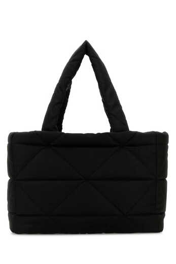 PRADA Triangle Logo Quilted Handbag Black One Size