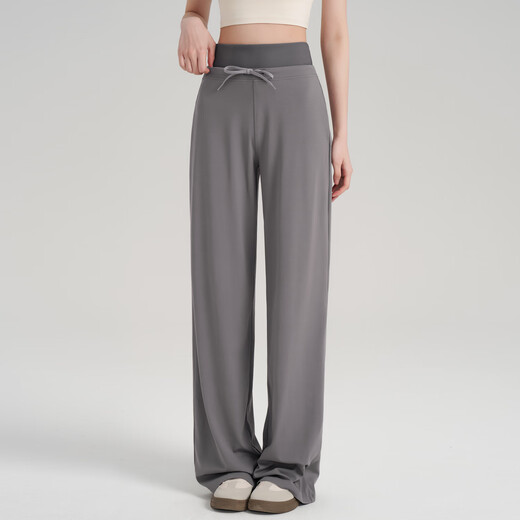 LULULMCCTN Autumn and Winter Loose Slim Yoga Pants Women's Sports Pants Casual High Waist Pilates Training Wide Leg Fitness Pants Black M