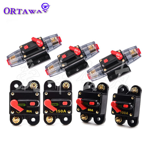 Car audio with switch fuse holder 12V current power line protection automatic recovery position circuit breaker 40A round