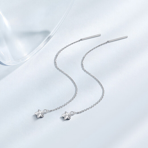 Chao Acer Platinum Star Platinum Ear Wire for Women PT950 Platinum Earrings Light Luxury and High-end Gift Priced at RMB 120 Single Style 0.8g