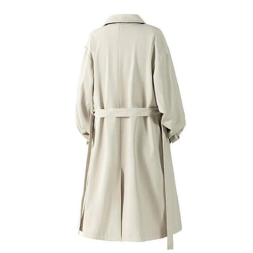 Yuandi Hangzhou Italian-French windbreaker Korean version mid-length knee-length windbreaker youth double-breasted men's loose cloak jacket casual black 3XL