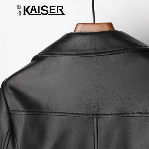 KAISER Kaiser leather jacket for women, sheepskin motorcycle style leather jacket, Korean version, slim, fashionable and trendy, women's jacket M