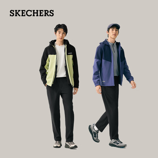 斯凯奇（Skechers）新年礼物男士加绒闪穿裤2.0冬季新品梭织防泼长裤直筒裤P425M247