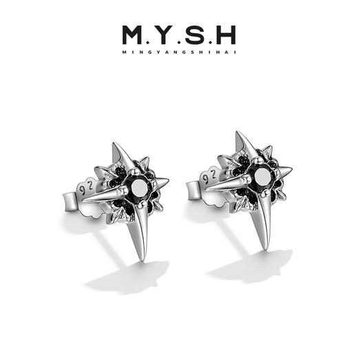 Mingyang Zhuhai 925 silver earrings for men, trendy Korean version of personalized men's earrings, single earring, fashion jewelry gift for boyfriend, single