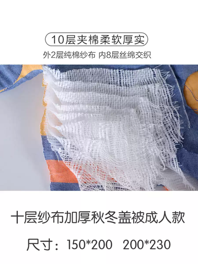 RSRDDY Autumn and Winter layered gauze cover quilt thickened towel quilt children's quilt pure cotton nap blanket single and double blanket plus adult 6-layer pink pig 150*200