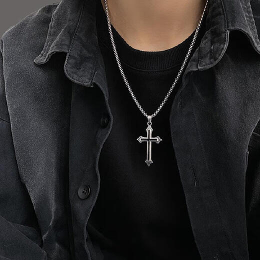 Cross necklace for men and women, ins trendy couple, disco pendant, personalized student, hip-hop style design, niche necklace, cross