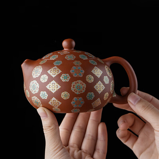 Vermilion purple sand Dahongpao Xishi pot ceramic handmade raw ore ball hole household high-end water-breaking Fengming purple clay pot Purple sand vermilion-Xi Shi pot 230ml