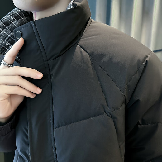 Jason's trendy brand handsome workwear down jacket men's winter thickened stand-up collar cotton jacket 2025 new men's winter jacket F122 coffee color M recommended 95-110Jin Jin equals 0.5 kg