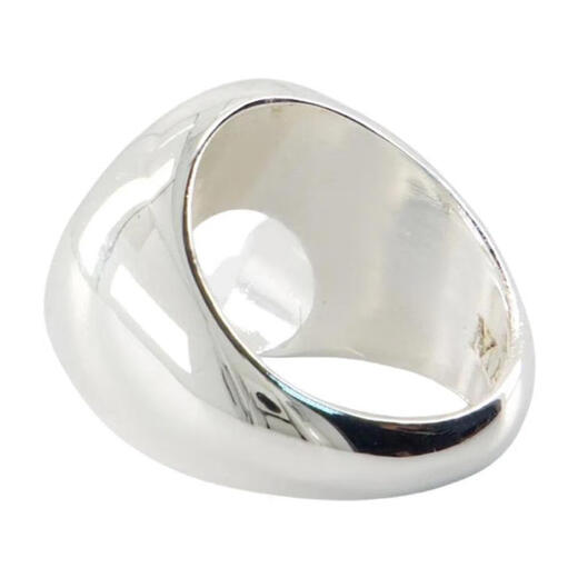 MARINE SERRE women's ring is simple, elegant, fashionable and exquisite, silver-plated copper base material, transparent crystal crescent shape, white 54CM