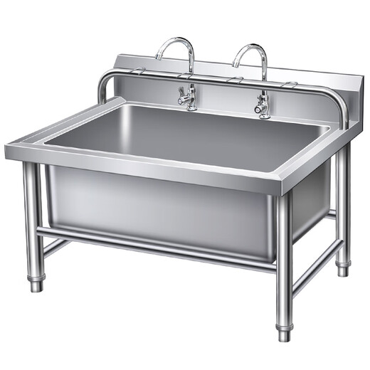 Stainless steel commercial mop pool integrated wash mop pool mop pool household balcony outdoor factory pool sink without shelf 50*50*55 pool depth 25cm-open 1