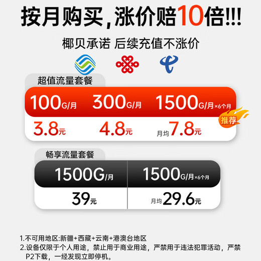 Yebei portable wifi triple network universal wireless wifi6 car 4G/5G router portable unlimited mobile Unicom Telecom nationwide 5Ghz flagship version speed 6999 + free traffic free trial