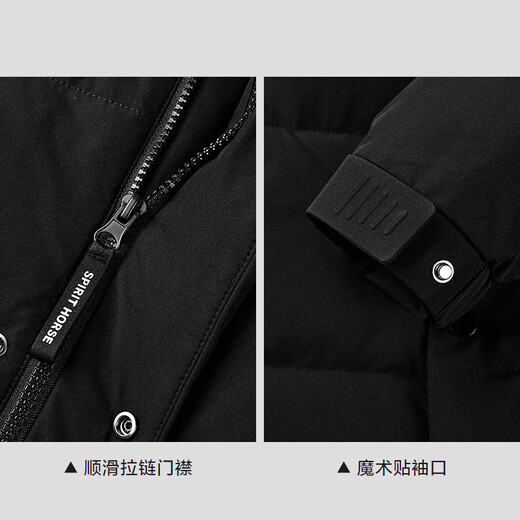 Heilan House (HLA) Down Jacket Men's 25 Autumn and Winter New Warm Duck Down Zipper Fly Stand Collar Large Size Top Men's Jacket Black 1B L /175/92A Recommended 70~80kg