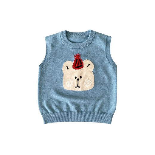 Baby knitted vest spring and autumn baby clothes spring outer wear for boys and girls early spring children's clothing children's vest cute cream white shirt 73 73cm recommended 14-17 Jin Jin equals 0.5 kg