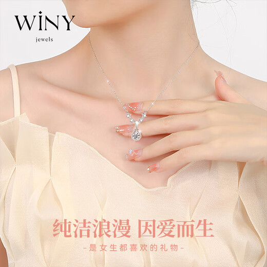 The only (Winy) sterling silver necklace for women, pendant, light luxury, birthday gift for girlfriend, silver jewelry for wife, lady